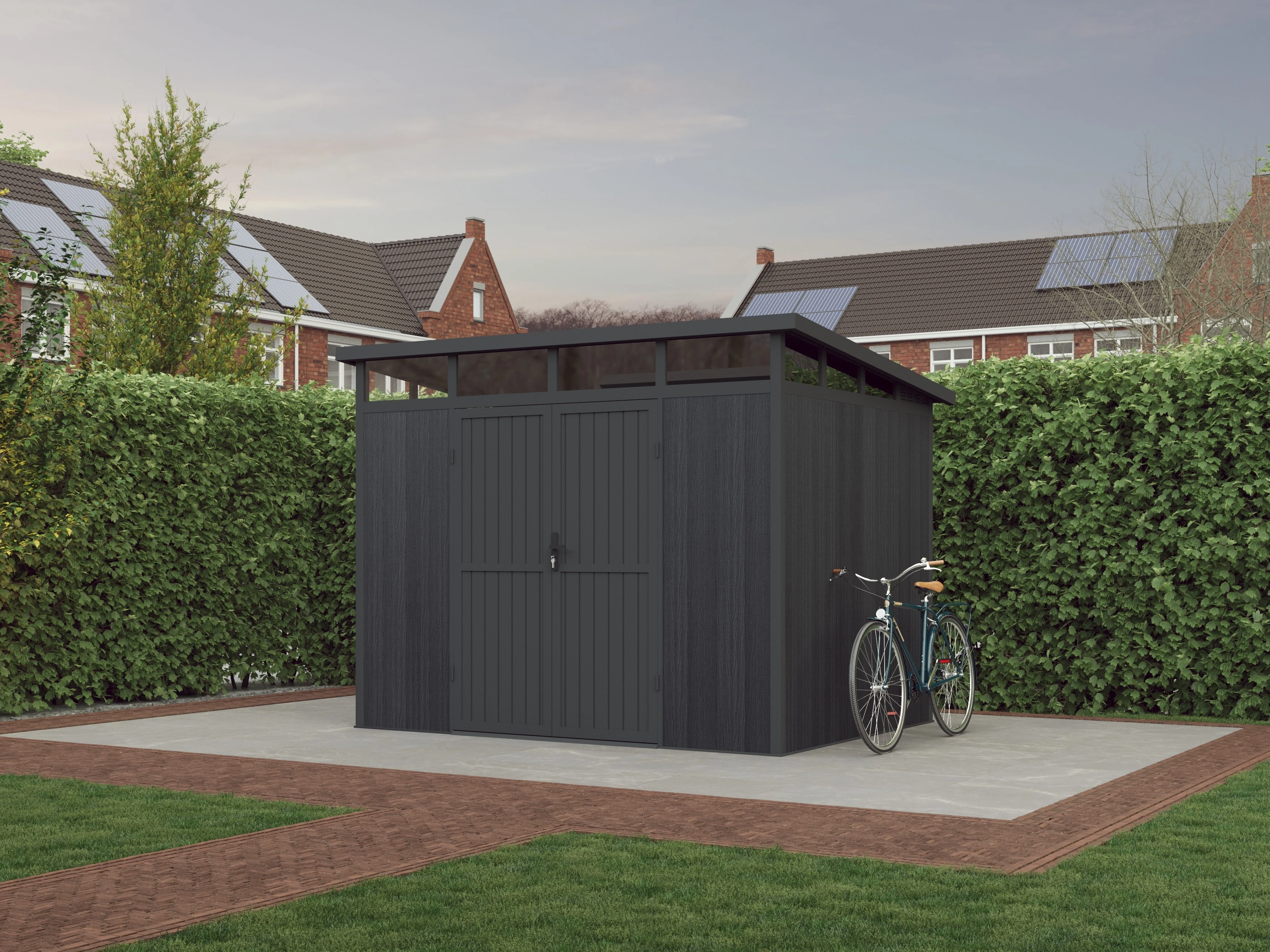 Blokhut Composiet Modern Donkergrijs 280 x 215 cm - Afbeelding 1